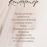 Kondolencje 🕊 Marzenie Walickiej